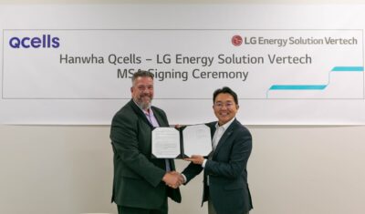 Chris Hodrick, CEO of Qcells EPC and Jaehong Park, CEO and President at LG Energy Solution Vertech
