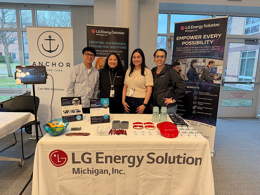 LG Energy Solution Michigan’s booth at the Hope College career fair