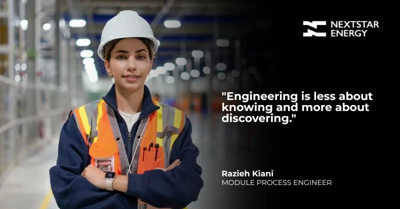 Razieh Kiani, Module Process Engineer at NextStar Energy
(Source: NextStar Energy)