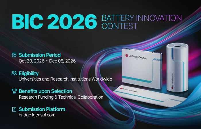 LG Energy Solution opens Battery Innovation Contest (BIC) 2026